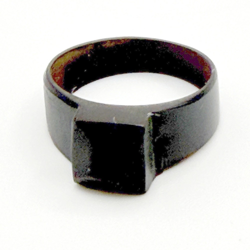 Black Resin‎ Inlay Ring Copper Tone Band Size 9.25 Modern Minimalist - Picture 4 of 4